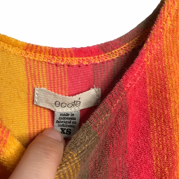 Ecote | Summer Striped Mini Dress Towel Material - Picture 9 of 10